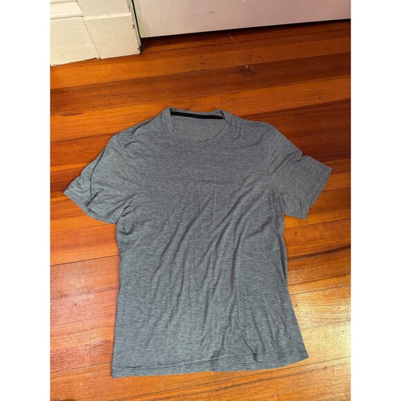 Lululemon The Fundamental Shirt Heather Blue Tee Men's Medium - Breathable Gym - Picture 2 of 8
